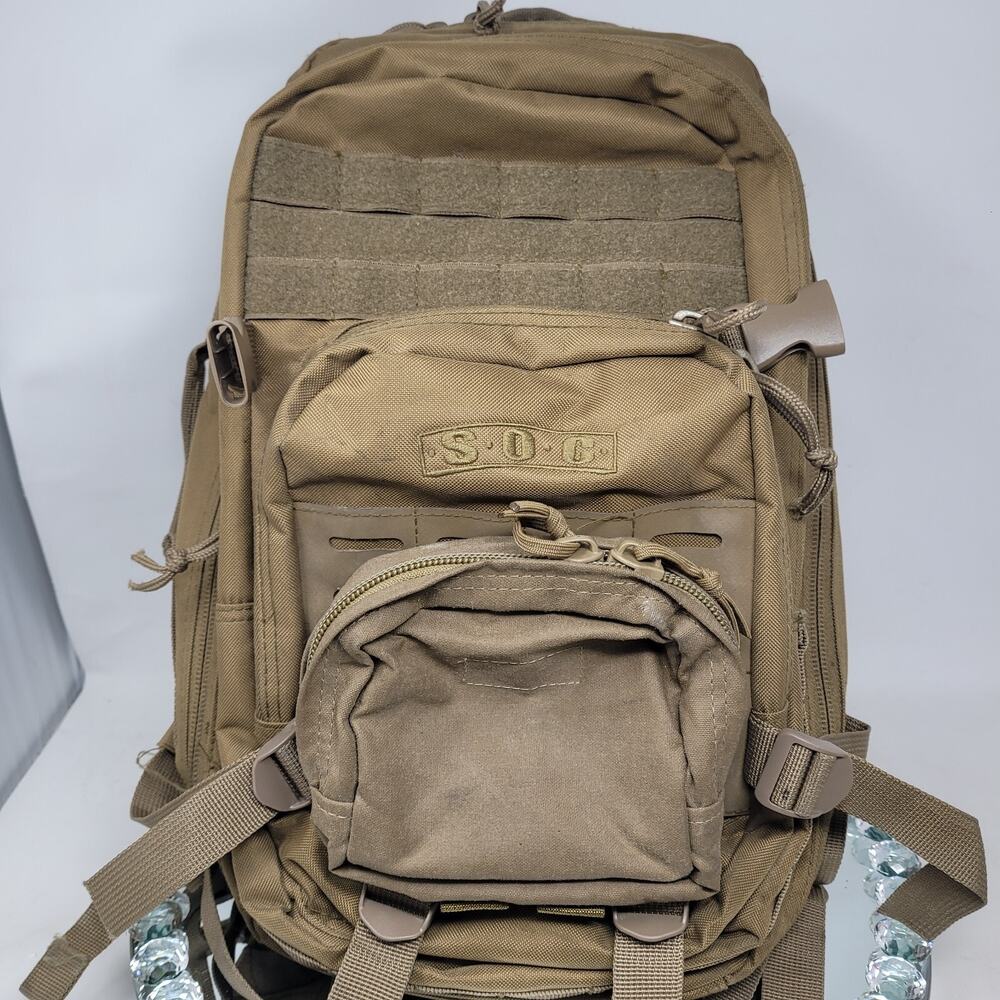 SOC Sandpiper CA Tactical Bug Out Bag Coyote Grn Brown Excellent Condition Bonus